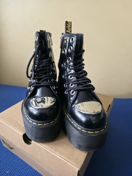 RARE Dr. Martens Black Leather Jadon Max Rebel Boots - Picture 2 of 9